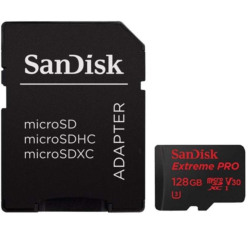 کارت حافظه microSDXC سن دیسک مدل Extreme Pro V30 کلاس 10 استاندارد UHS-I U3 سرعت 95MBps 633X همراه با آداپتور SD ظرفیت 128 گیگابایت کارت حافظه microSDXC سن دیسک مدل Extreme Pro V30 کلاس 10 استاندارد UHS-I U3 سرعت 95MBps 633X همراه با آداپتور SD ظرفیت 128 گیگابایت