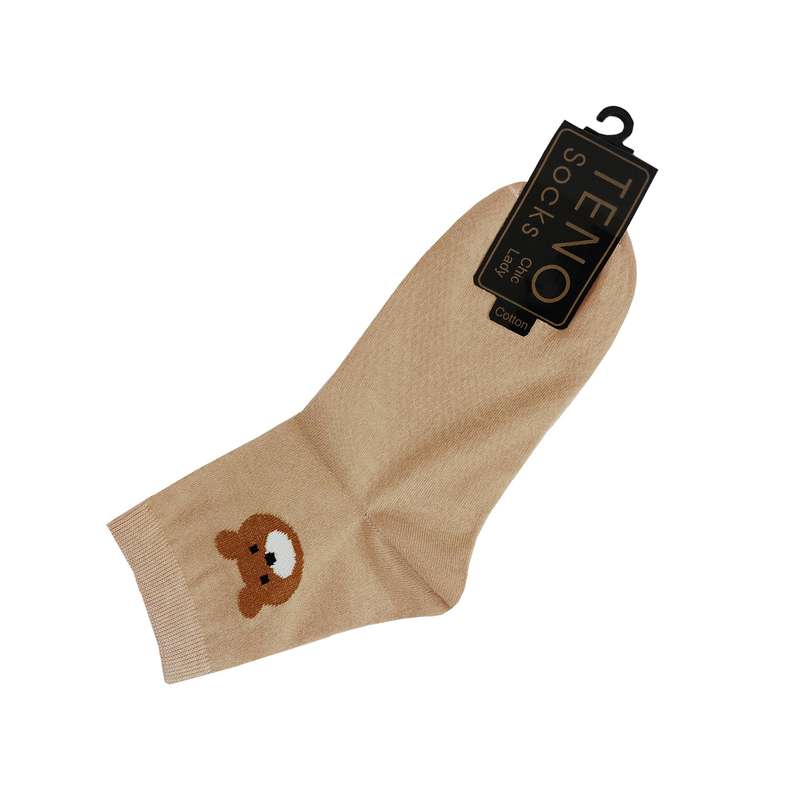 جوراب دخترانه تنو طرح خرسی کد 140008 