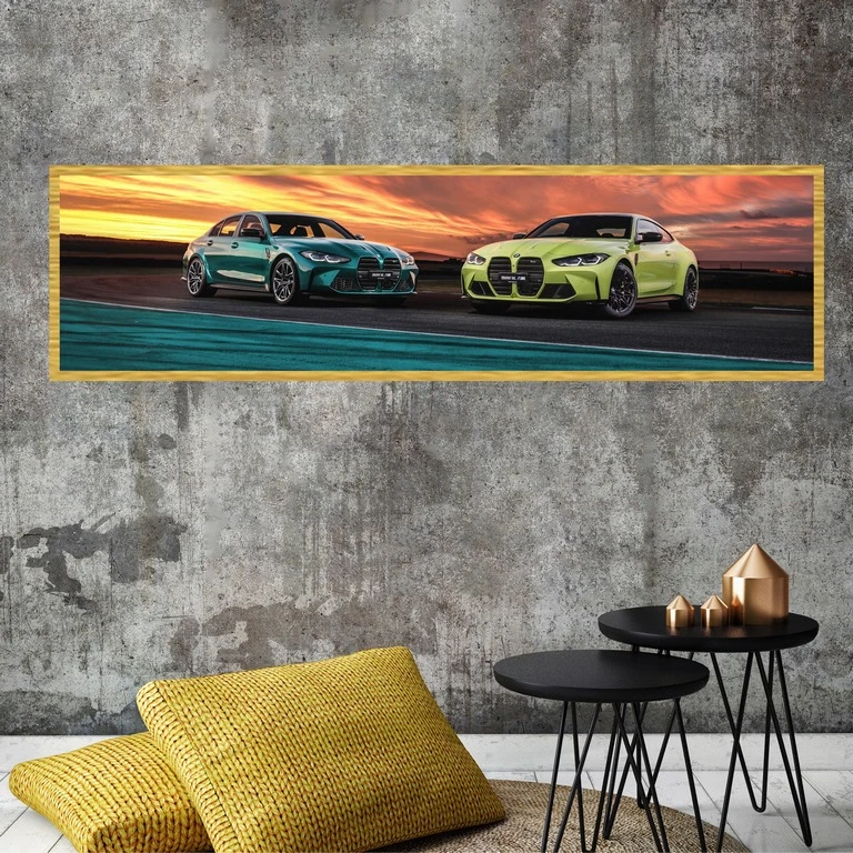 تابلو بکلیت طرح اتومبیل ماشین بی ام دبلیو BMW مدل کشیده T-7836