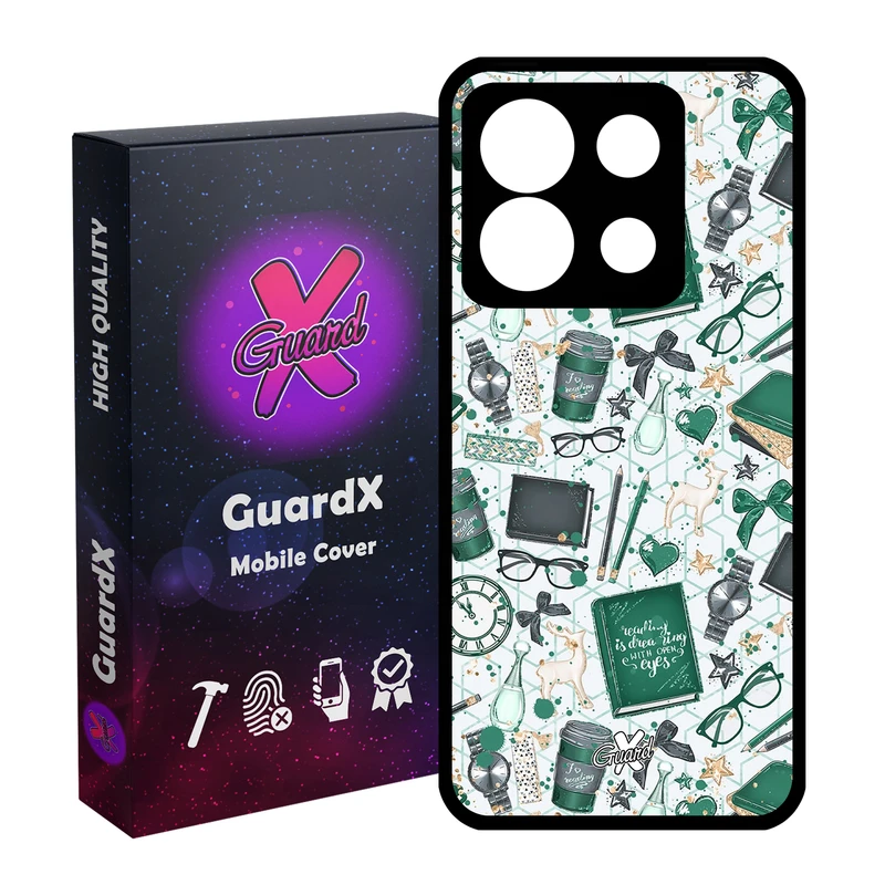 کاور گارد ایکس طرح کتاب مدل Glass10289 مناسب برای گوشی موبایل شیائومی Redmi Note 13 5G