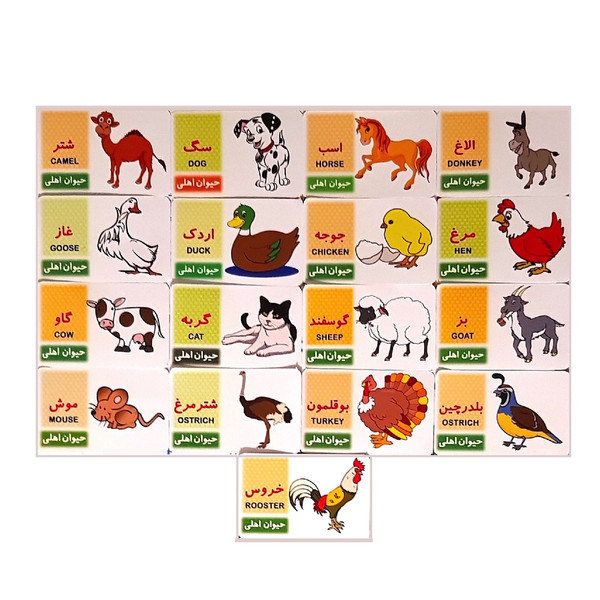 بازی آموزشی حیوانات مدل حیوانات اهلی کد BA18 مجموعه 17 عددی