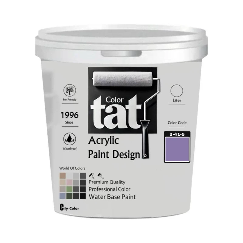رنگ بنفش مات اکرولیک تات کد 2-41-5 حجم 1 لیتر