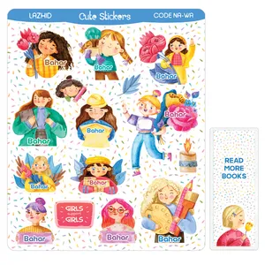 برچسب لاژید مدل اسم بهار به همراه نشانگر کتاب مجموعه 15 عددی