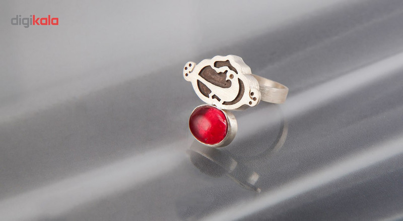 انگشتر نقره گالری مینوش طرح پرنده و یاقوت کد 137018