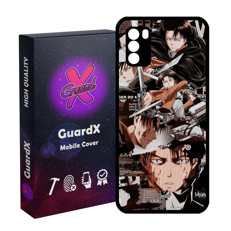 کاور گارد ایکس طرح لیوای انیمه مدل Glass10486 مناسب برای گوشی موبایل شیائومی Poco M3