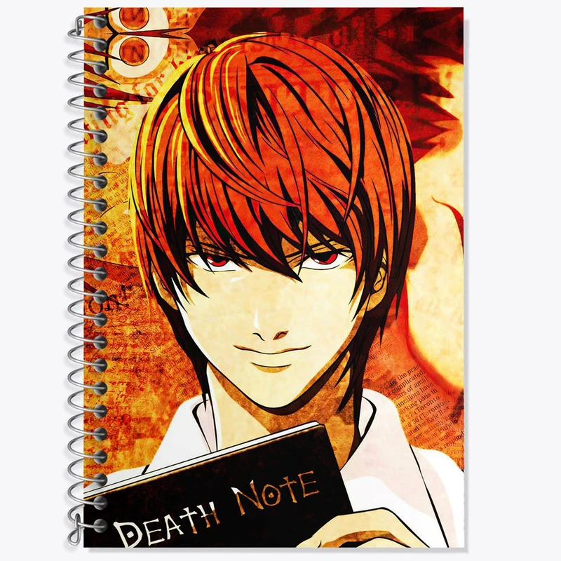 دفتر زبان 50 برگ خندالو مدل سه خط طرح لایت یاگامی انیمه دفترچه مرگ Death Note کد 11330