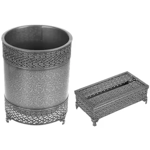 ست سطل و جا دستمال کاغذی پلی نایس مدل 001