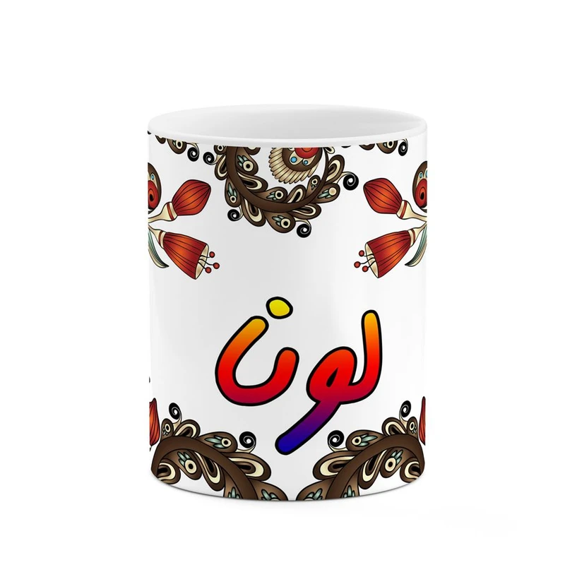 ماگ کاکتی مدل اسم لونا طرح سنتی گل و بته کد mgh46915