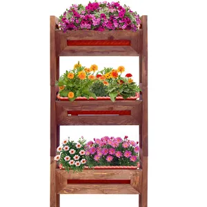 مجموعه آماده کاشت سبزیجات و گل مدل سه گانه پایه دار گلدونه