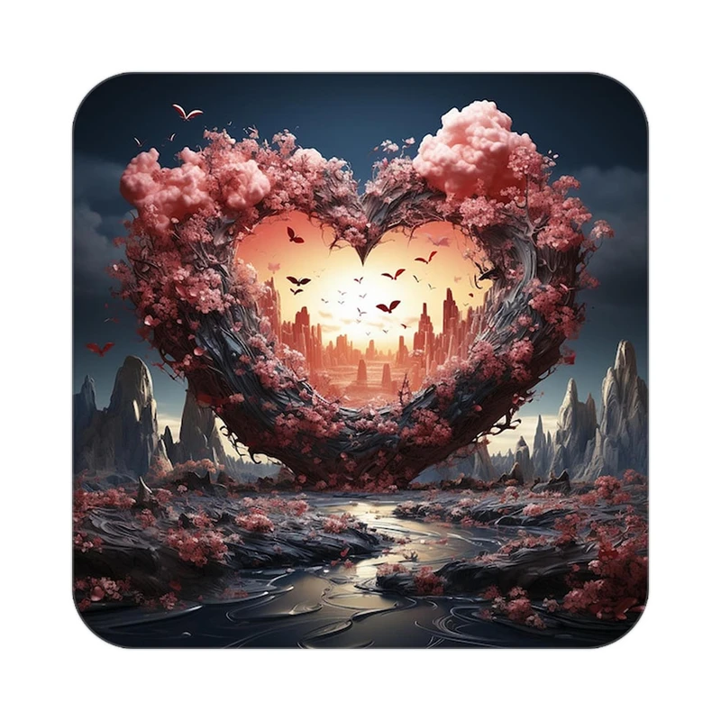 زیر لیوانی کاکتی مدل عاشقانه کد mp13404