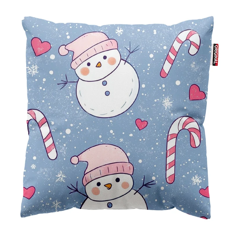  کوسن پاد آفرین طرح کارتونی زمستان و آدم برفی کد 2492 سایز 30*30 سانتی متر