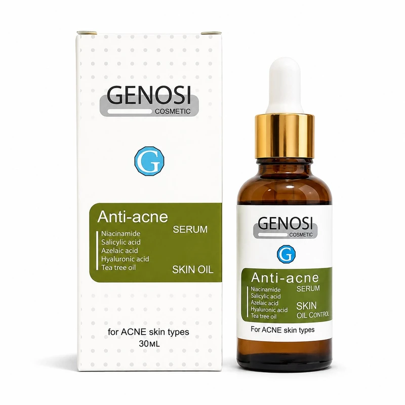سرم پوست گنوسی مدل Azelaic Acid حجم 30 میلی‌لیتر، مناسب پوست چرب و ضد جوش، حاوی هیالورونیک اسید و تنظیم‌کننده چربی پوست