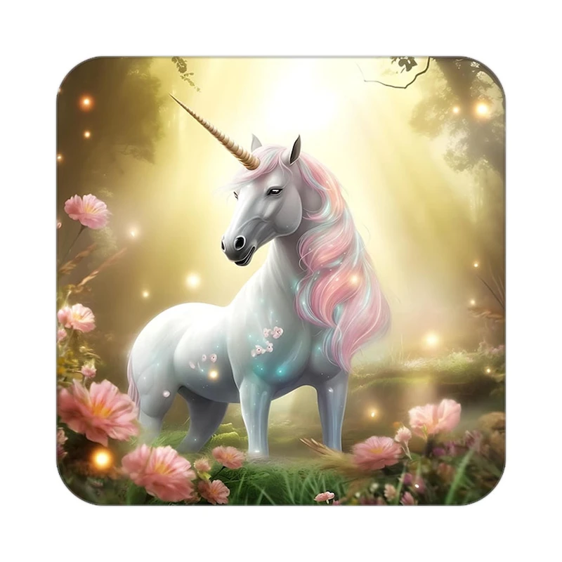 زیر لیوانی کاکتی طرح اسب تک شاخ و یونیکورن مدل mp30651