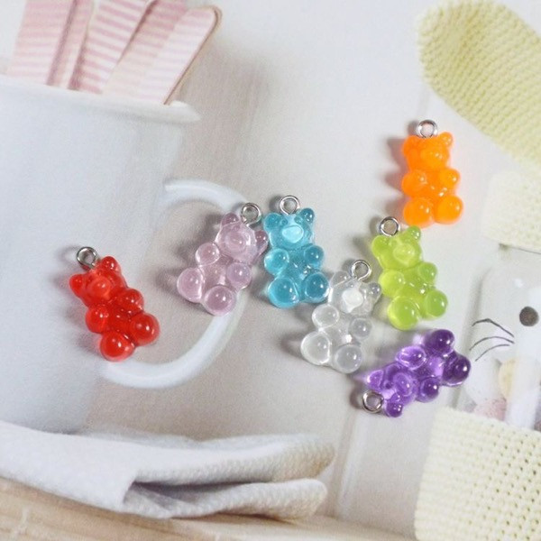 آويز گردنبند دخترانه  مدل پاستيل خرسی