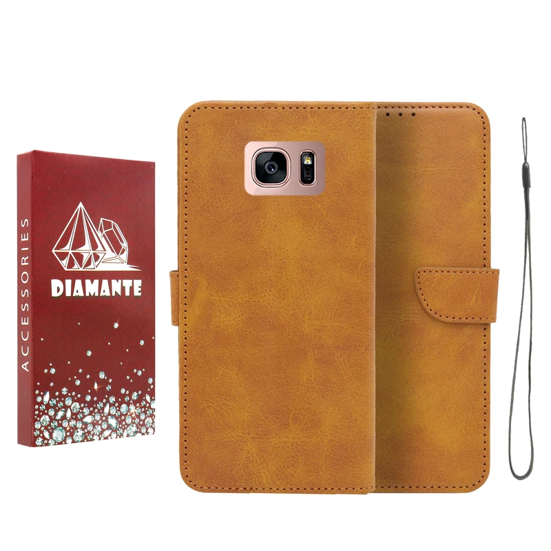 کیف کلاسوری دیامانته مدل Bandaviz Rd مناسب برای گوشی موبایل سامسونگ Galaxy S7 Edge به همراه بند آویز