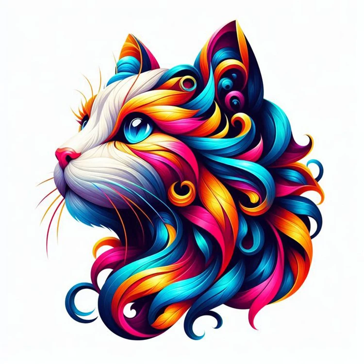 استیکر پارچه و لباس پاد آفرین مدل گربه کد 1637