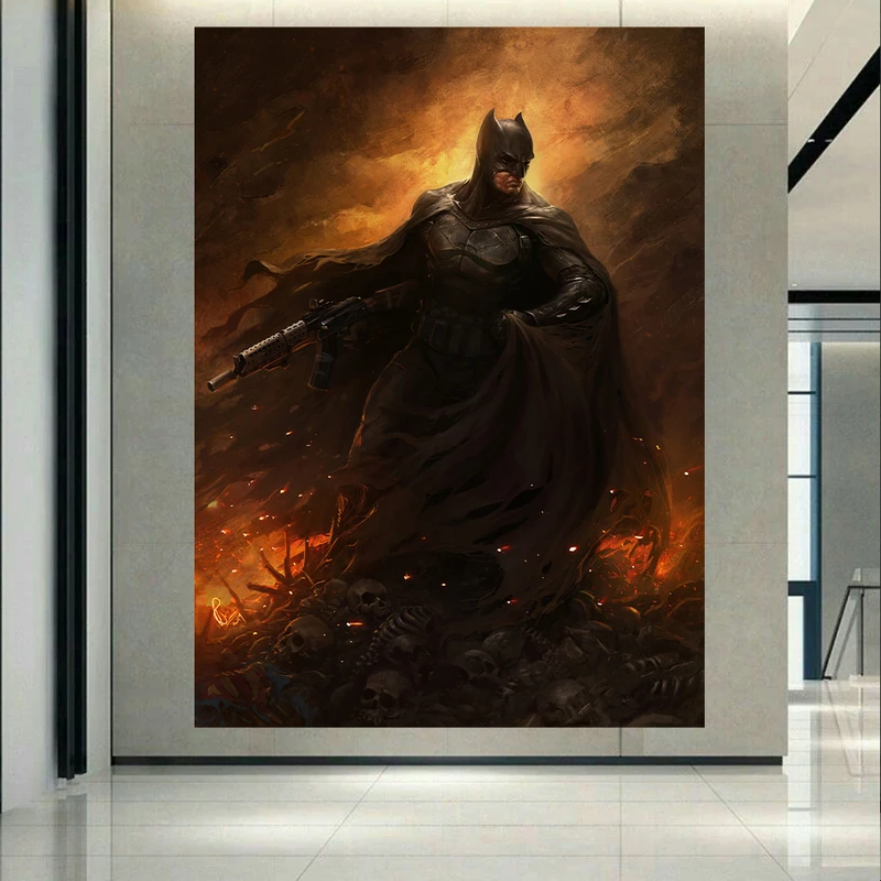 پوستر پارچه ای طرح بتمن مدل Bat with Gun کد AR17180
