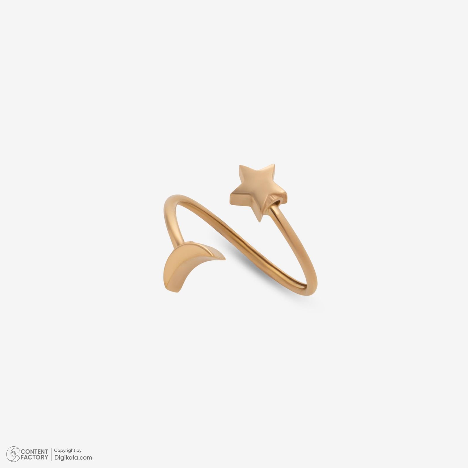 انگشتر طلا 18 عیار زنانه حافا گلد مدل ماه و ستاره کد r019 سایز 56 -  - 5