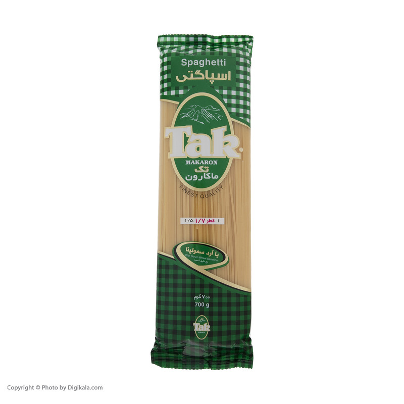 اسپاگتی قطر 1.7 تک ماکارون مقدار 700 گرمی