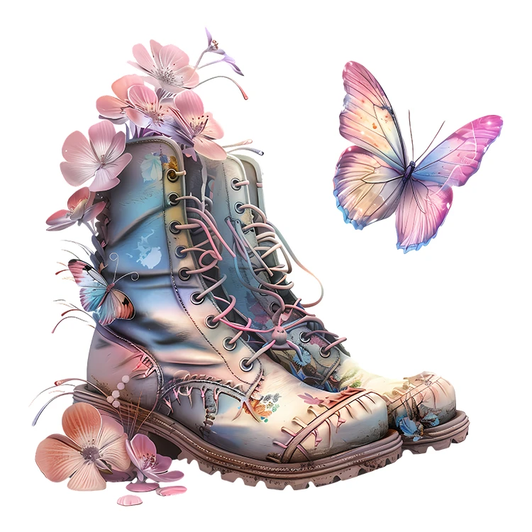 استیکر پارچه و لباس پاد آفرین مدل کارتونی فانتزی طرح پروانه کد S5494