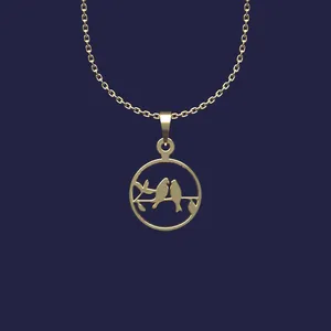 گردنبند طلا 18 عیار زنانه مدوپد مدل گنجشک کد Y2-1-1027