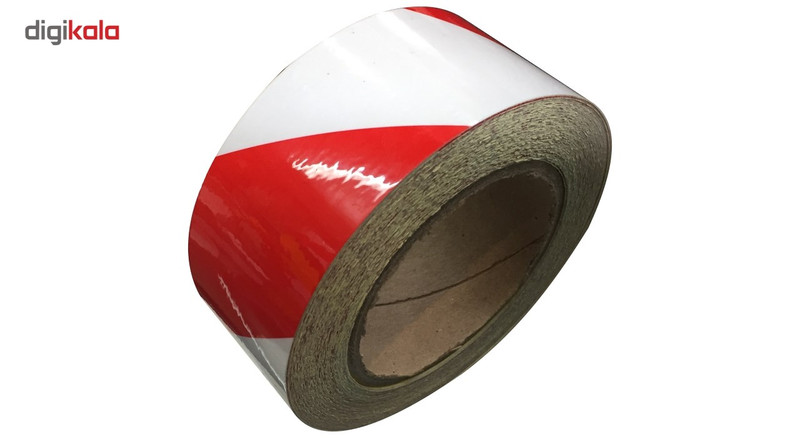 نوار شبرنگ راه راه سفید قرمز 5.5 سانتی متر