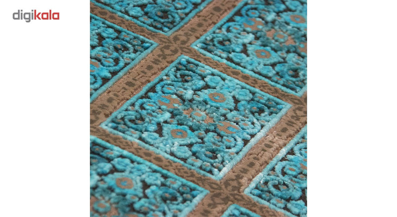 فرش ماشینی عرش طرح بیژن دایره زمینه آبی