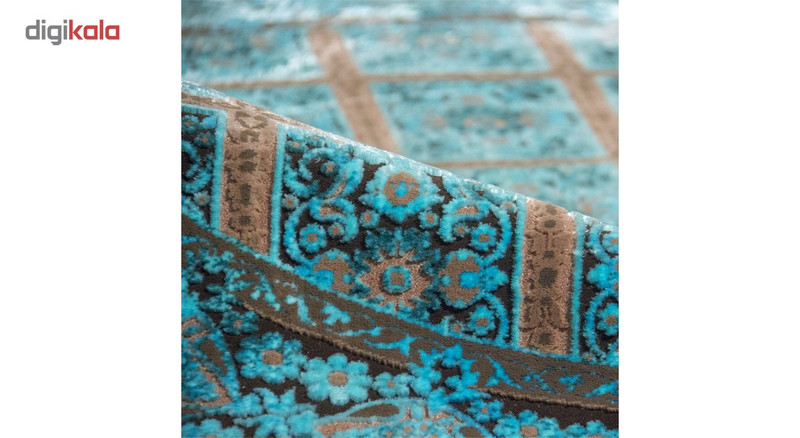 فرش ماشینی عرش طرح بیژن دایره زمینه آبی