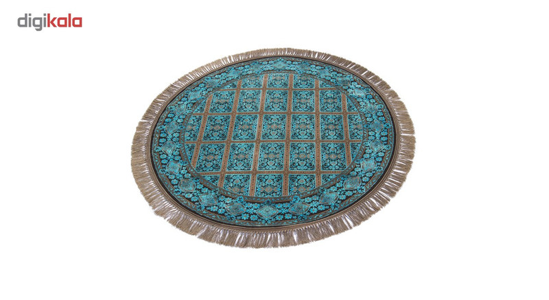 فرش ماشینی عرش طرح بیژن دایره زمینه آبی