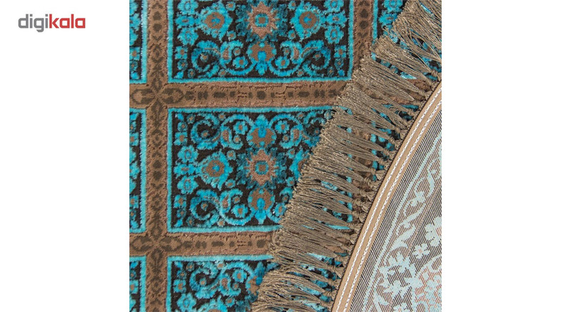 فرش ماشینی عرش طرح بیژن دایره زمینه آبی