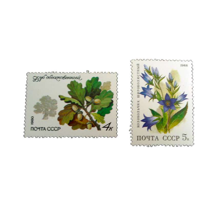 تمبر یادگاری مدل گل کد bc-2023 مجموعه 2 عددی