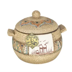 شکلات خوری سفالی هیمان طرح گل و بوته مدل HP003