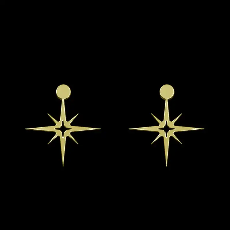 گوشواره طلا 18 عیار زنانه مدوپد مدل ستاره کد GA1-15492