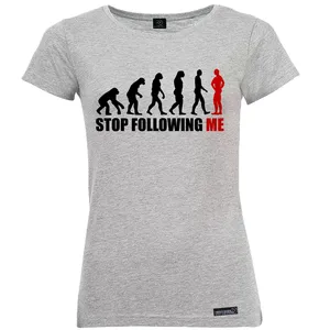 تی شرت آستین کوتاه زنانه 27 مدل Stop Following Me کد MH1059