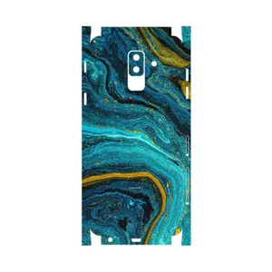MAHOOT Turquoise marblewith golden streaks-FullSkin Cover Sticker for Samsung Galaxy A6 Plus 2018