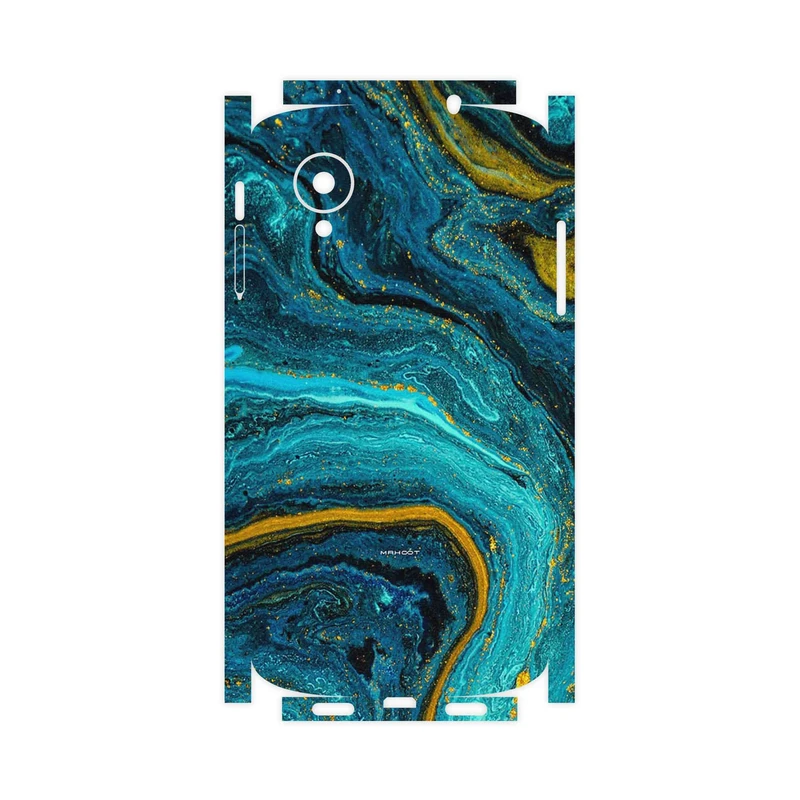 برچسب پوششی ماهوت مدل Turquoise marblewith golden streaks-FullSkin مناسب برای گوشی موبایل گوگل Nexus 5