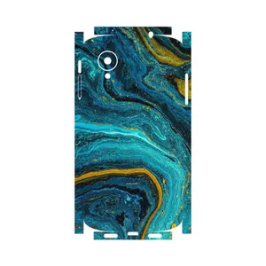 MAHOOT Turquoise marblewith golden streaks-FullSkin Cover Sticker for Google Nexus 5