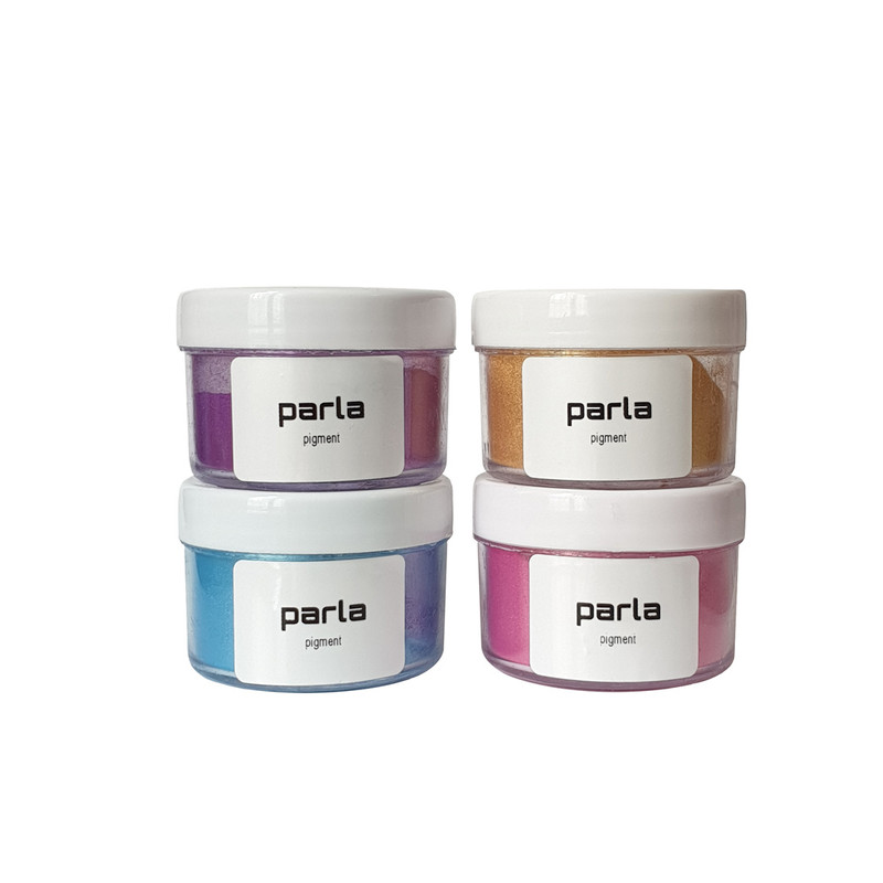 پودر رنگ رزین اپوکسی پارلا مدل mica pearl وزن 85 گرم بسته 4 عددی