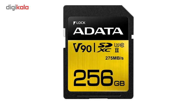 کارت حافظه‌ SDXC ای دیتا مدل Premier ONE V90 کلاس 10 استاندارد UHS-II U3 سرعت 275MBps ظرفیت 256 گیگابایت