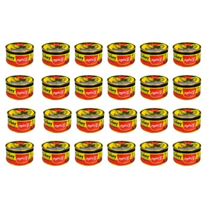 کنسرو گوشت بوقلمون فلفلی در روغن پک فود -180 گرم بسته 24 عددی