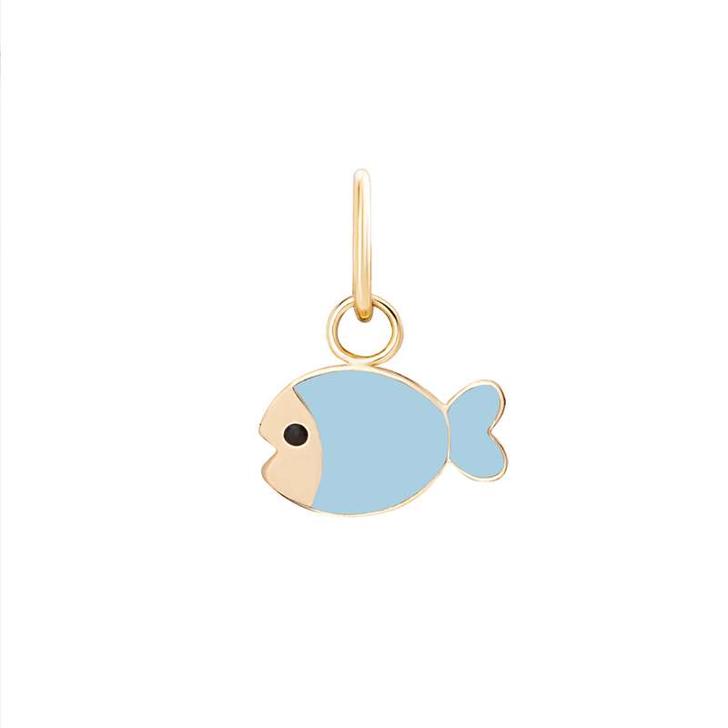 آویز گردنبند طلا 18 عیار دخترانه گالری شیدا مجد مدل ماهی میناکاری