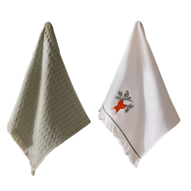 ست حوله و دستمال رطوبت گیر آشپزخانه مادام کوکو مدل Caroten مجموعه دو عددی