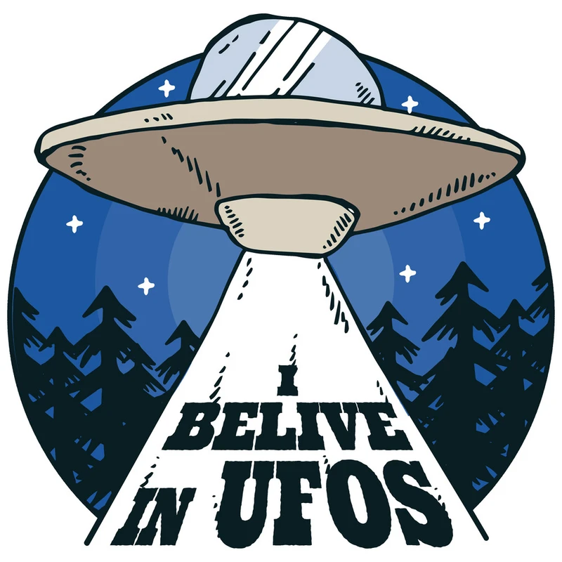 استیکر لپ تاپ وی وین آرت طرح I Believe in UFO مدل P45
