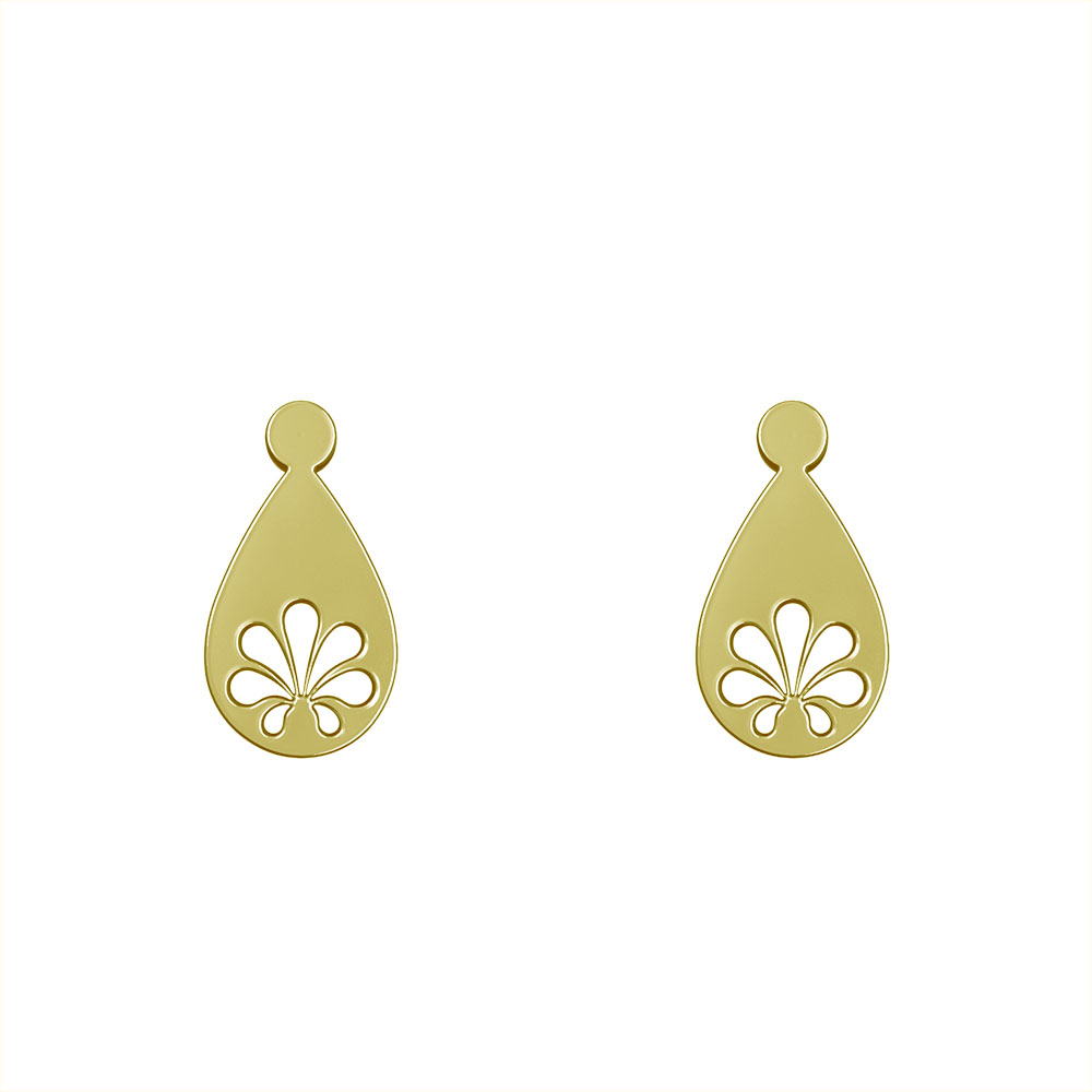 گوشواره طلا 18 عیار زنانه مدوپد مدل هندسی کد GA1-13614