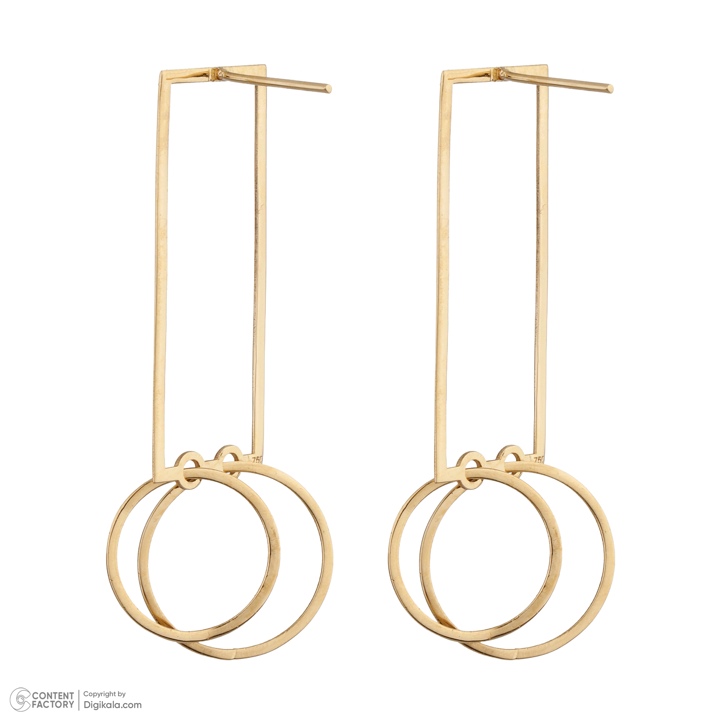 گوشواره طلا 18 عیار زنانه پرسته مدل WE120