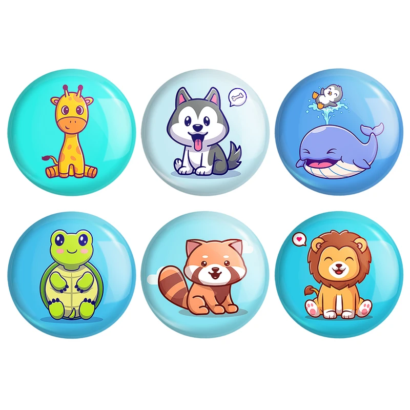 مگنت خندالو طرح حیوانات بامزه Cute Animals کد 1619B مجموعه 6 عددی