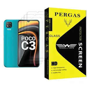 Waily Nice Pergas Glass MIX003 Screen Protector For Xiaomi Poco C3 Pack Of 3