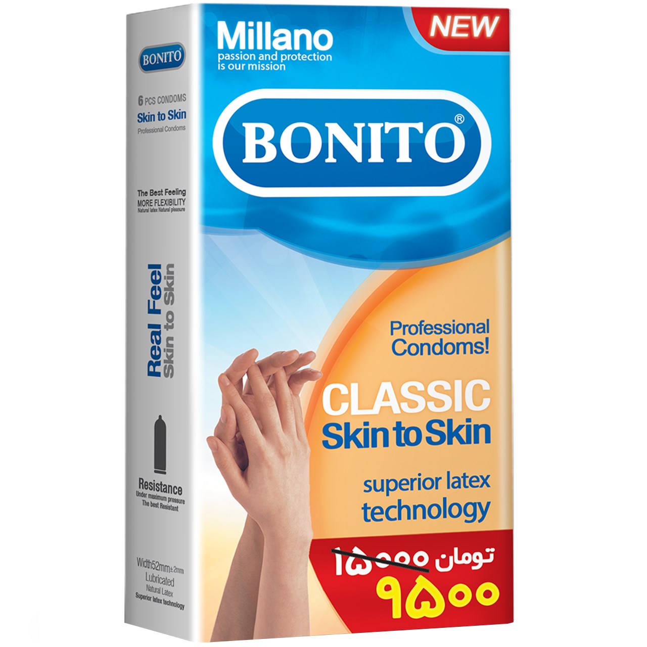کاندوم بونیتو مدل Classic Skin To Skin بسته 6 عددی