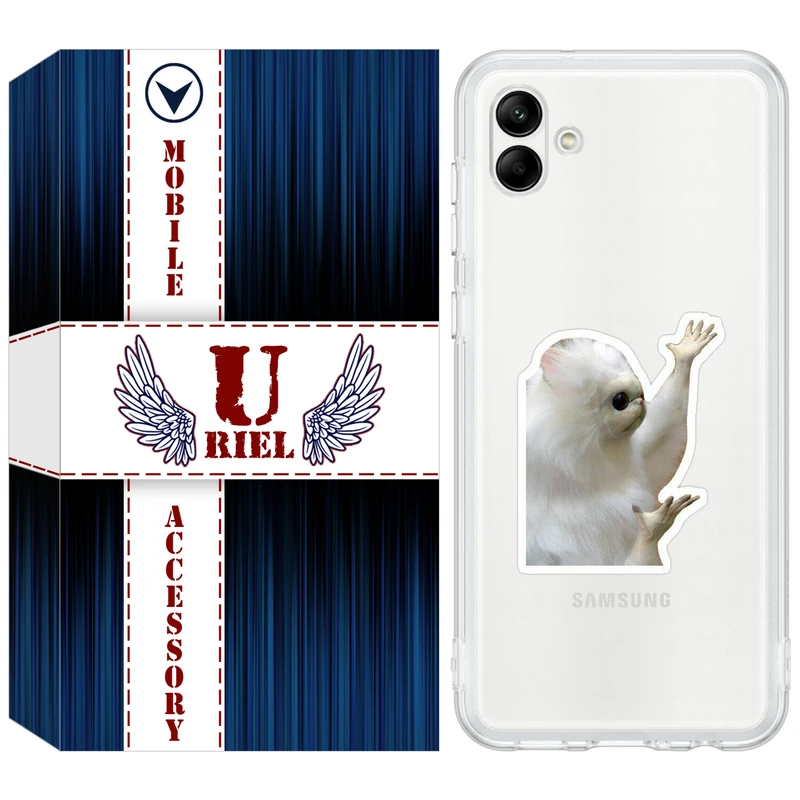 کاور یوریل مدل Clear کد 89 طرح میمون سفید مناسب برای گوشی موبایل سامسونگ Galaxy A04e