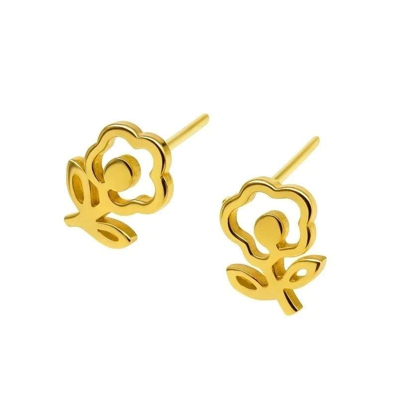 گوشواره میخی طلا 18 عیار زنانه گالری طلای عیاره مدل TFLW